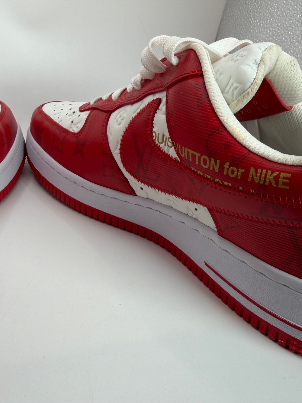 Louis Vuitton x Nike Air Force 1 Low White Red Virgil Abloh Men’s Size 9 - Picture 8 of 16